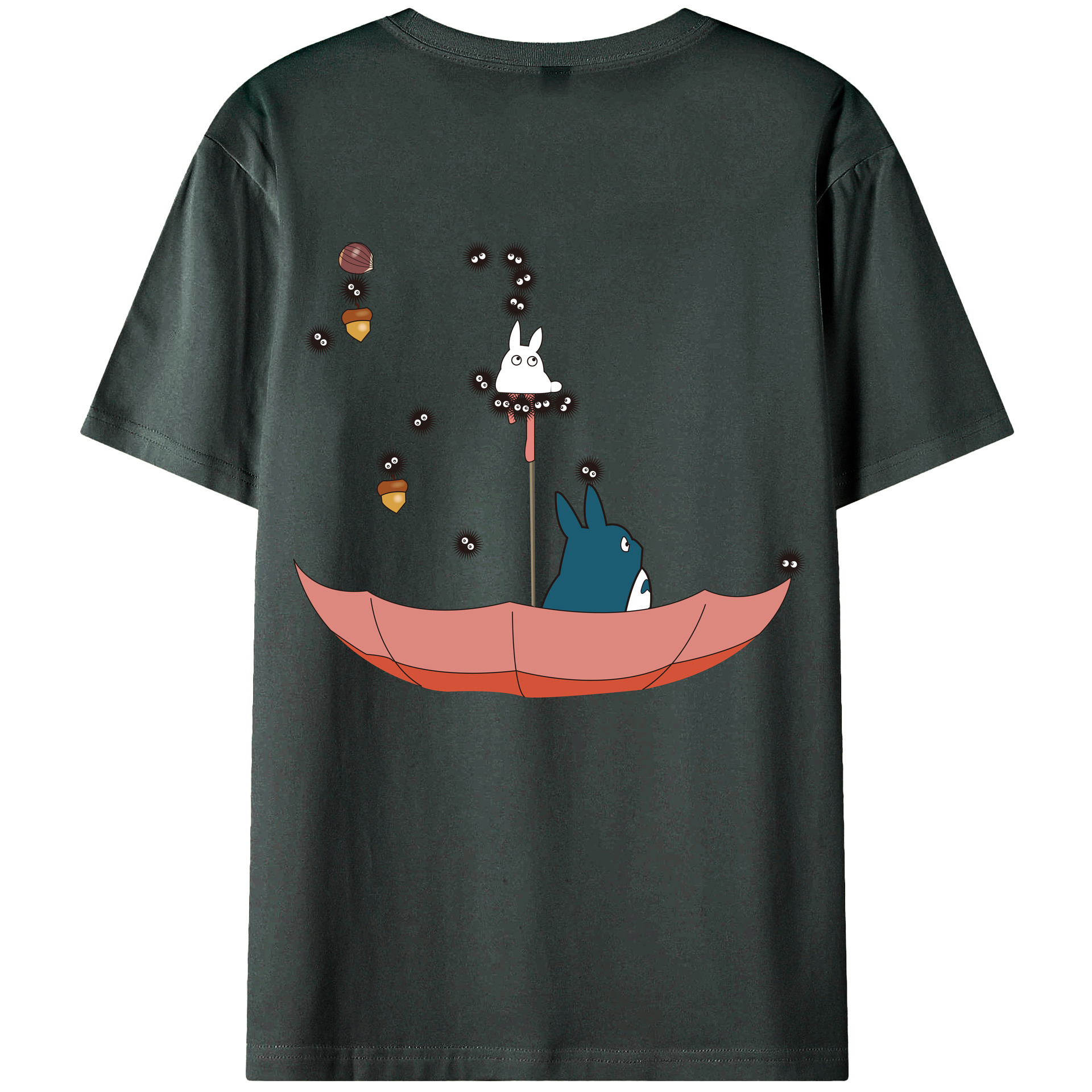（画像用） となりのトトロ 草壁メイ 草壁サツキ My Neighbor Totoro Satsuki Kusakabe Mei Kusakabe 綿100％ メンズ半袖Tシャツ（バックプリント） 通気性